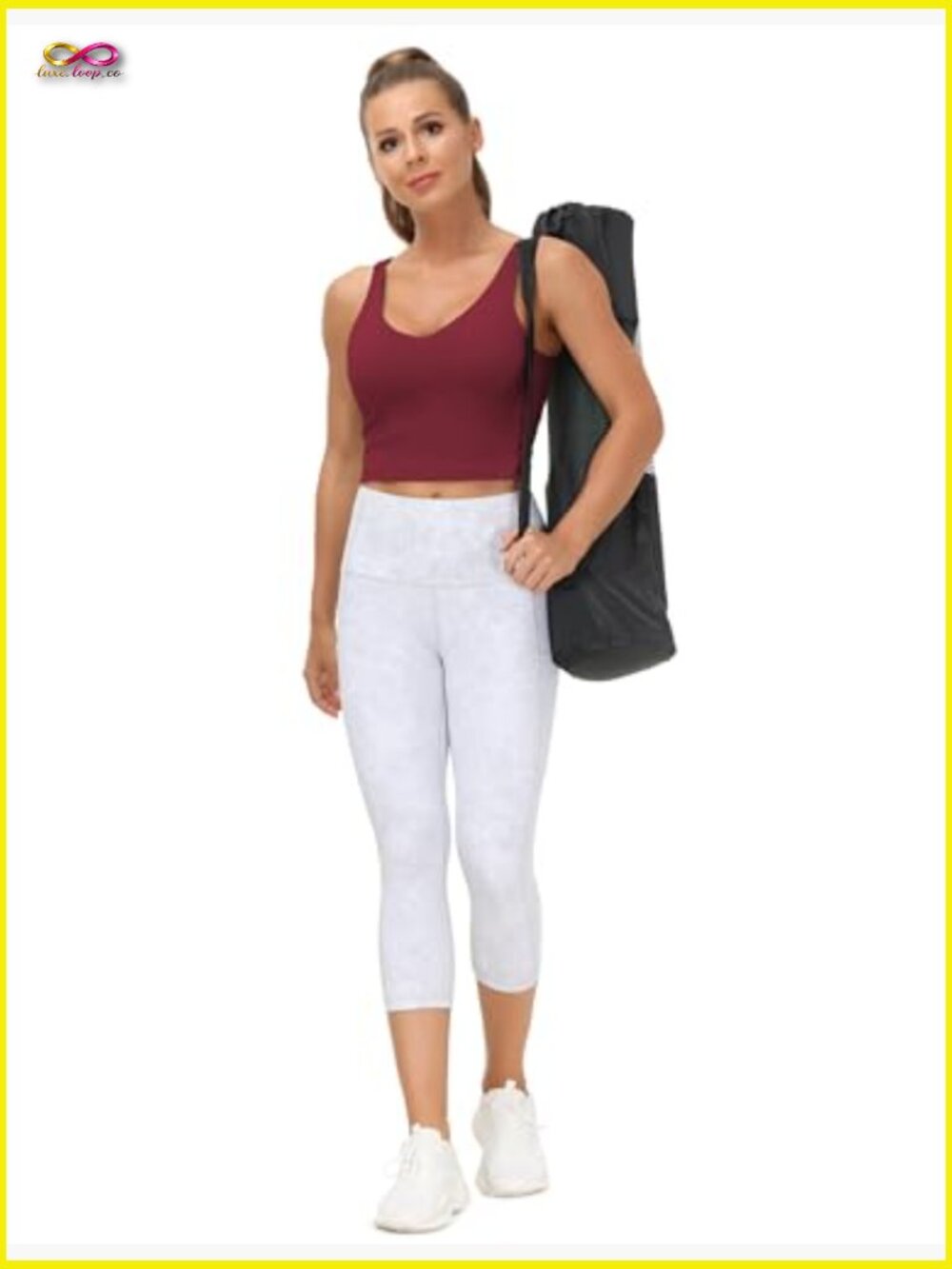 Longline Sports Bra Wirefree Padded Medium Support Yoga Workout Tank Top - Picture 6 of 7